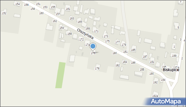 Biskupice, Olsztyńska, 176, mapa Biskupice