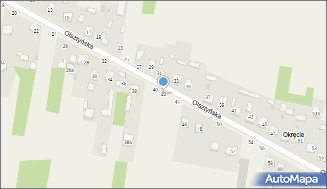 Biskupice, Olsztyńska, 42, mapa Biskupice