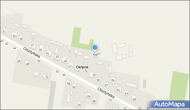 Biskupice, Olsztyńska, 53A, mapa Biskupice