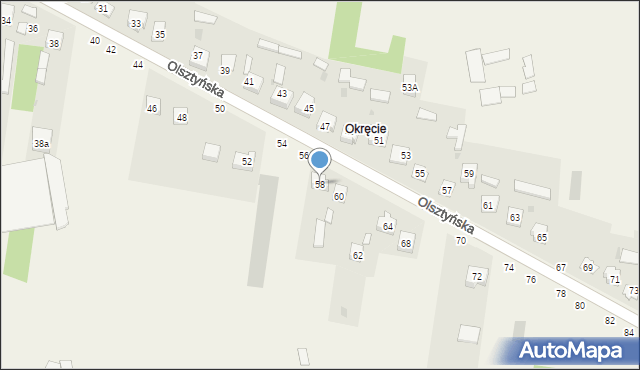 Biskupice, Olsztyńska, 58, mapa Biskupice