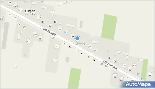 Biskupice, Olsztyńska, 67, mapa Biskupice