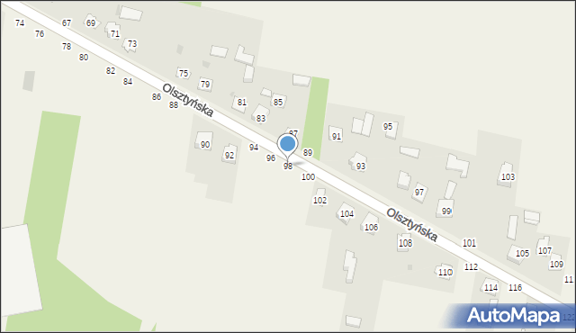 Biskupice, Olsztyńska, 98, mapa Biskupice