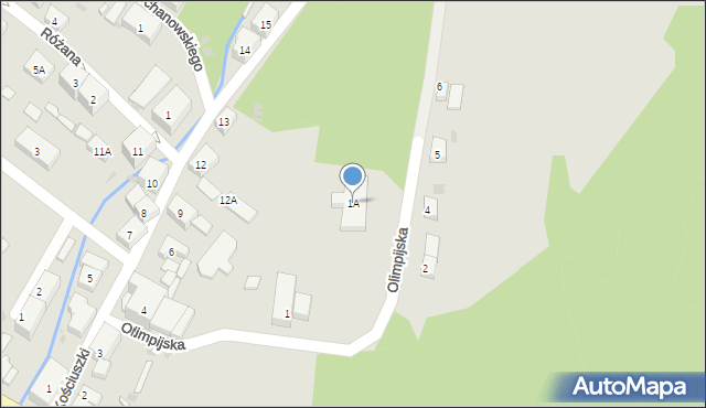Boguszów-Gorce, Olimpijska, 1A, mapa Boguszów-Gorce