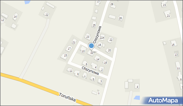 Brzozówka, Olszynowa, 12, mapa Brzozówka