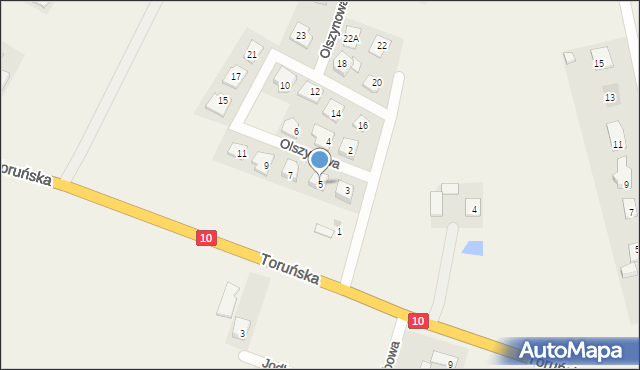 Brzozówka, Olszynowa, 5, mapa Brzozówka