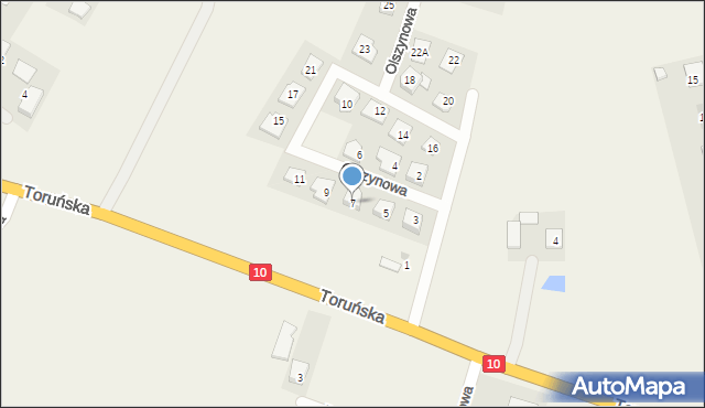 Brzozówka, Olszynowa, 7, mapa Brzozówka