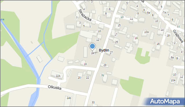 Bydlin, Olkuska, 14, mapa Bydlin