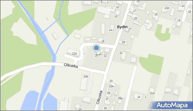 Bydlin, Olkuska, 20, mapa Bydlin