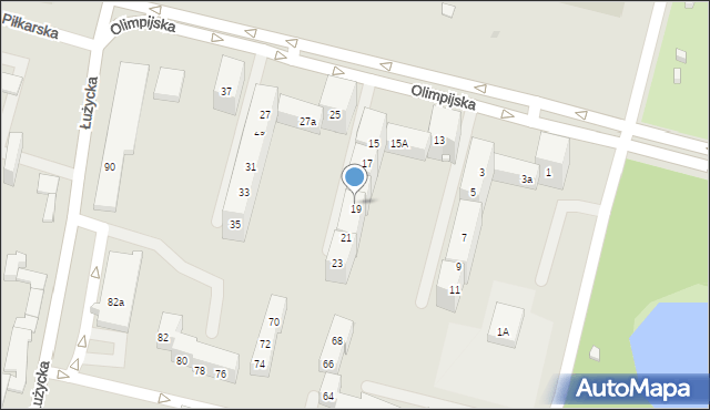 Bytom, Olimpijska, 19, mapa Bytomia