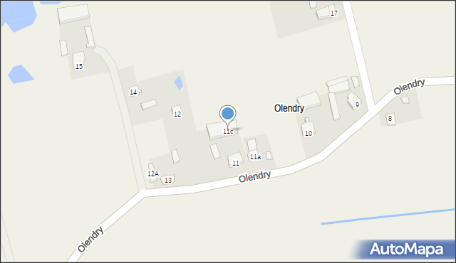 Ceków, Olendry, 11c, mapa Ceków