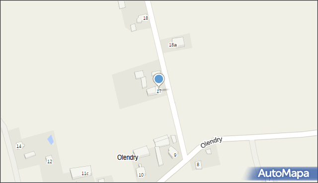 Ceków, Olendry, 17, mapa Ceków