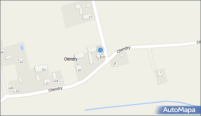 Ceków, Olendry, 9, mapa Ceków