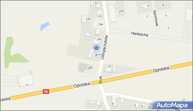 Chrząstowice, Olimpijczyków, 19, mapa Chrząstowice