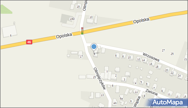 Chrząstowice, Olimpijczyków, 8, mapa Chrząstowice