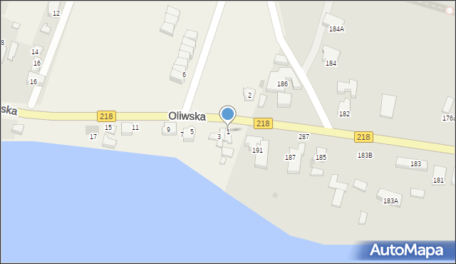 Chwaszczyno, Oliwska, 1, mapa Chwaszczyno