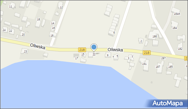 Chwaszczyno, Oliwska, 11, mapa Chwaszczyno