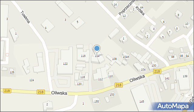 Chwaszczyno, Oliwska, 114, mapa Chwaszczyno