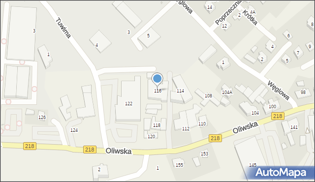 Chwaszczyno, Oliwska, 116, mapa Chwaszczyno