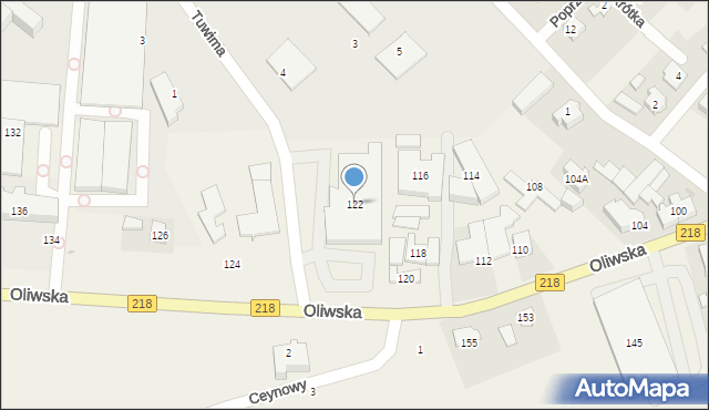 Chwaszczyno, Oliwska, 122, mapa Chwaszczyno