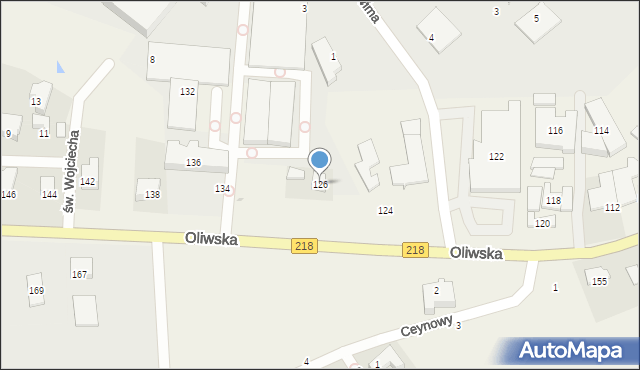 Chwaszczyno, Oliwska, 126, mapa Chwaszczyno