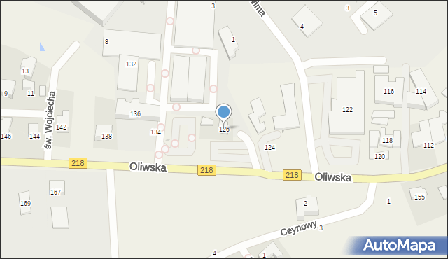 Chwaszczyno, Oliwska, 126, mapa Chwaszczyno