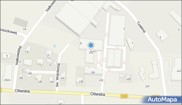 Chwaszczyno, Oliwska, 132, mapa Chwaszczyno