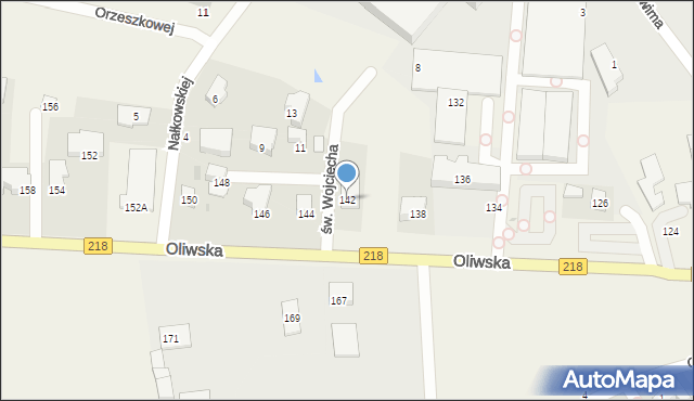 Chwaszczyno, Oliwska, 142, mapa Chwaszczyno