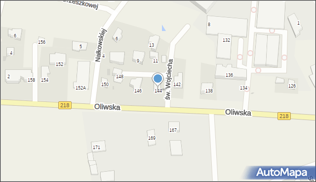 Chwaszczyno, Oliwska, 144, mapa Chwaszczyno