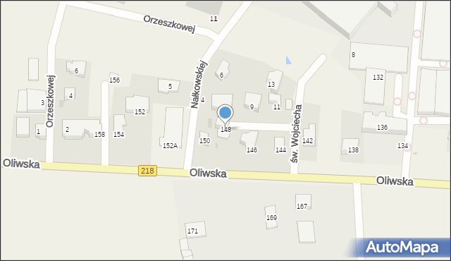 Chwaszczyno, Oliwska, 148, mapa Chwaszczyno