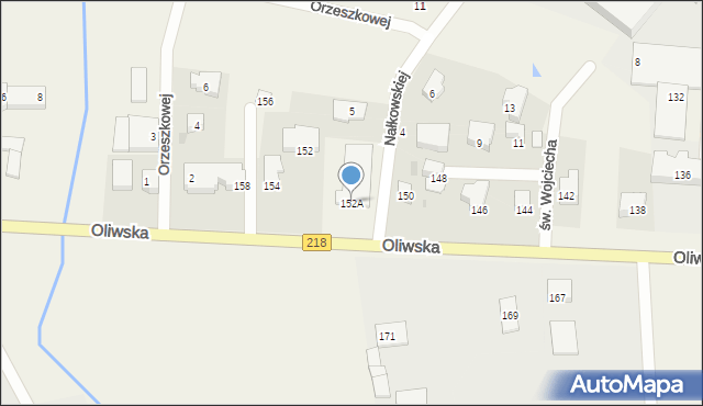 Chwaszczyno, Oliwska, 152A, mapa Chwaszczyno