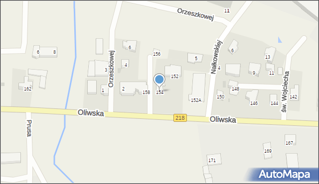 Chwaszczyno, Oliwska, 154, mapa Chwaszczyno