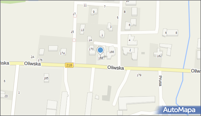 Chwaszczyno, Oliwska, 168, mapa Chwaszczyno