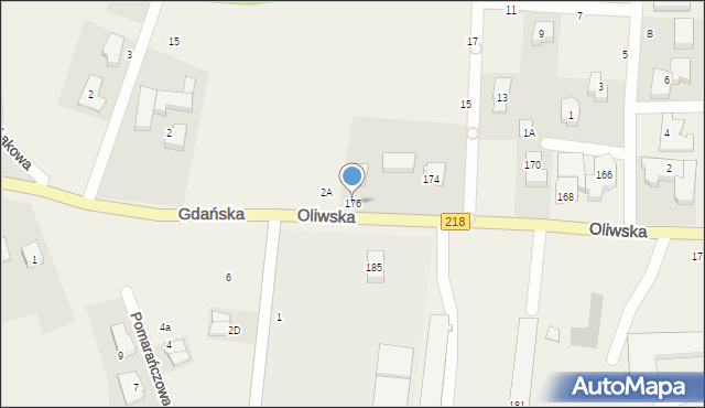 Chwaszczyno, Oliwska, 176, mapa Chwaszczyno