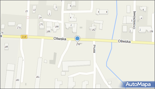 Chwaszczyno, Oliwska, 179, mapa Chwaszczyno