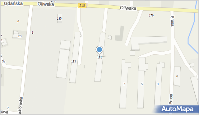 Chwaszczyno, Oliwska, 181, mapa Chwaszczyno