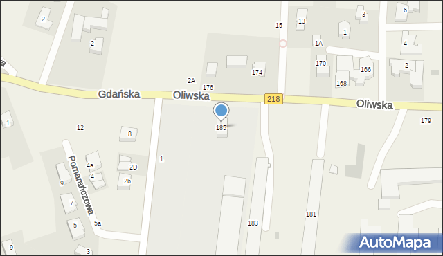 Chwaszczyno, Oliwska, 185, mapa Chwaszczyno