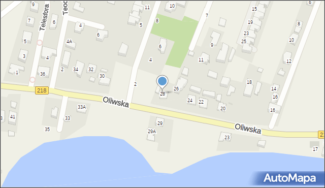 Chwaszczyno, Oliwska, 28, mapa Chwaszczyno