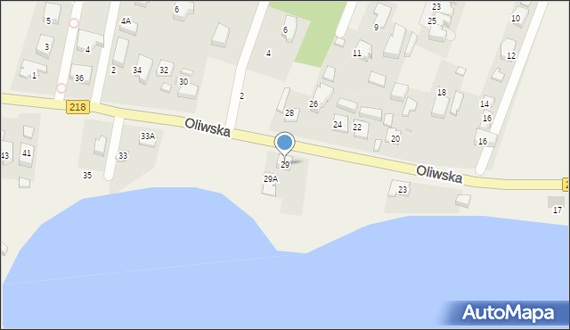 Chwaszczyno, Oliwska, 29, mapa Chwaszczyno