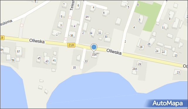 Chwaszczyno, Oliwska, 33A, mapa Chwaszczyno