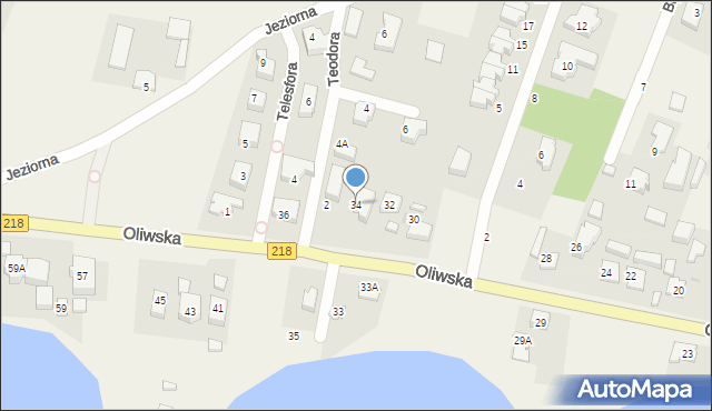 Chwaszczyno, Oliwska, 34, mapa Chwaszczyno