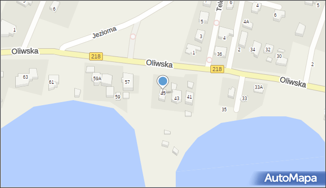 Chwaszczyno, Oliwska, 45, mapa Chwaszczyno