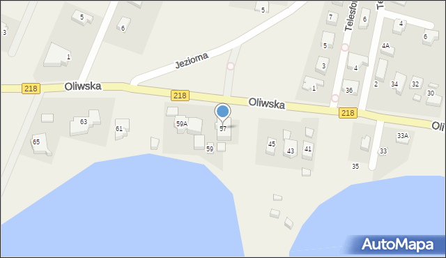 Chwaszczyno, Oliwska, 57, mapa Chwaszczyno