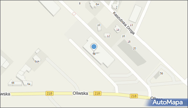 Chwaszczyno, Oliwska, 58, mapa Chwaszczyno