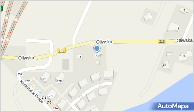 Chwaszczyno, Oliwska, 73, mapa Chwaszczyno