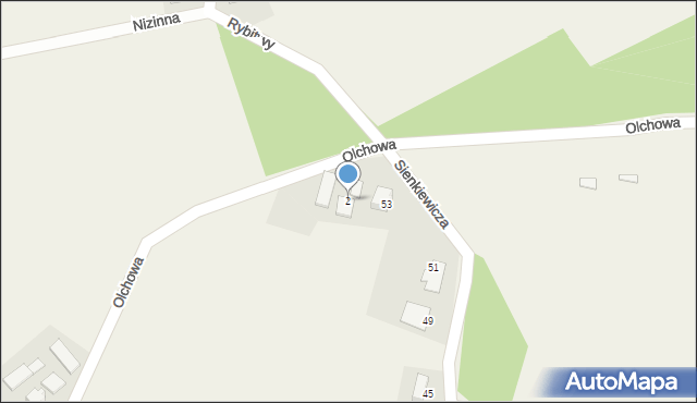 Chybie, Olchowa, 2, mapa Chybie