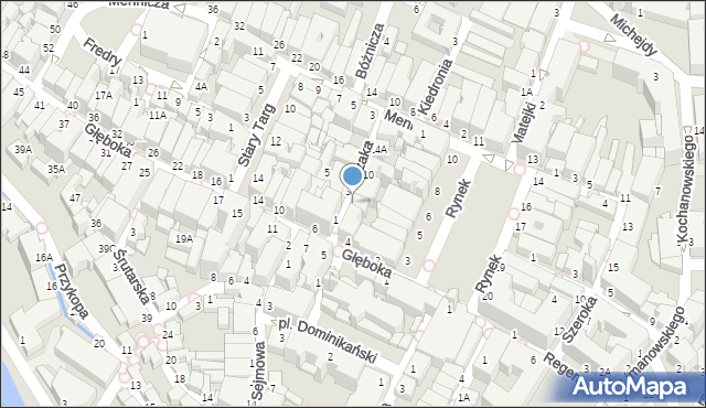 Cieszyn, Olszaka Wacława, 6, mapa Cieszyna