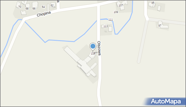 Cisek, Olszowa, 118, mapa Cisek