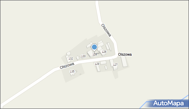 Cisek, Olszowa, 128, mapa Cisek