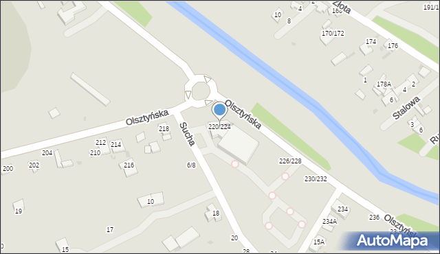 Częstochowa, Olsztyńska, 220/224, mapa Częstochowy