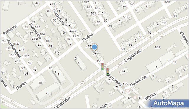 Częstochowa, Olsztyńska, 45, mapa Częstochowy